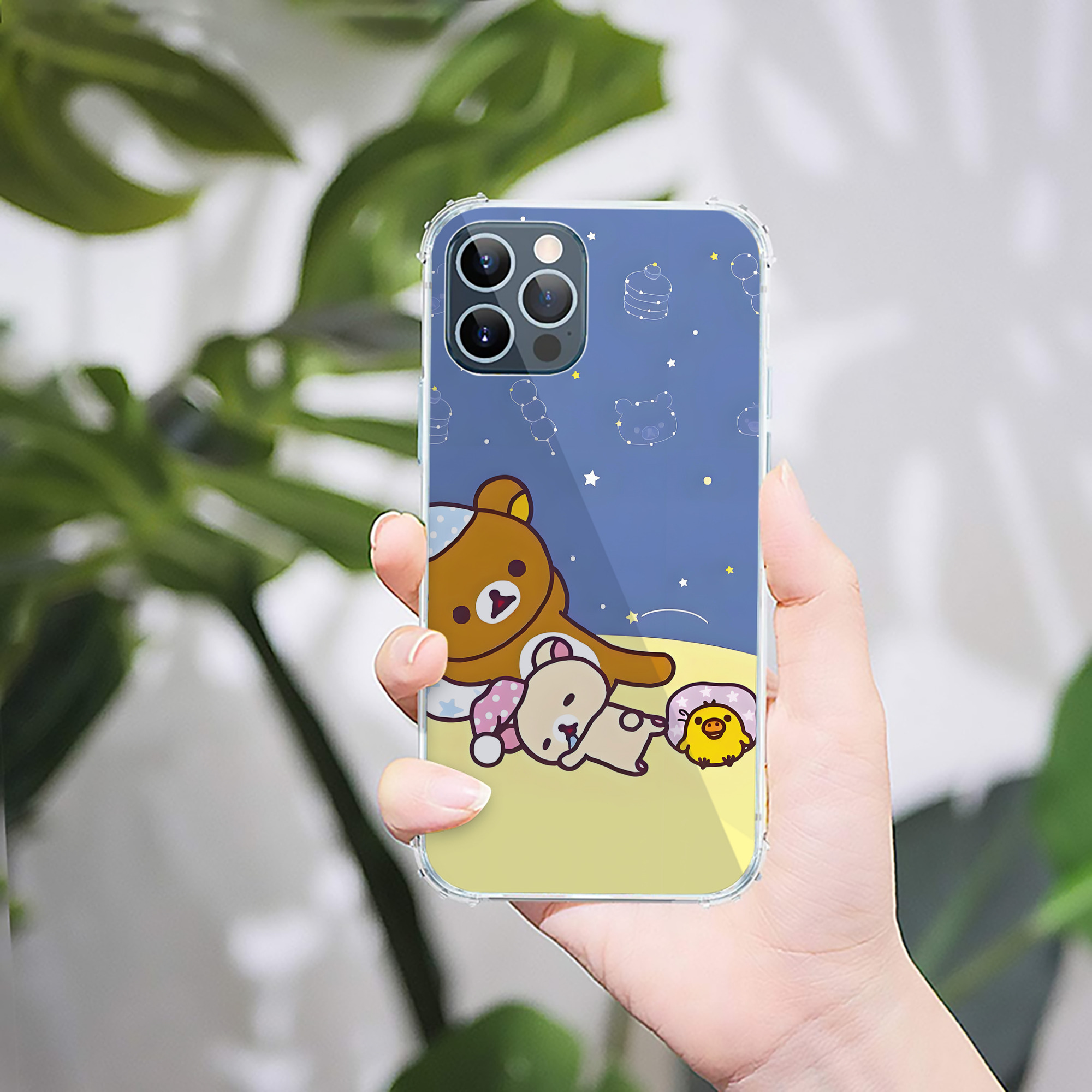 （画像用） リラックマ リラックマ キイロイトリ Rilakkuma Korilakkuma Kiiroitori 【iPhone 12シリーズ対応】透明スマホケース（クリアソフトケース）